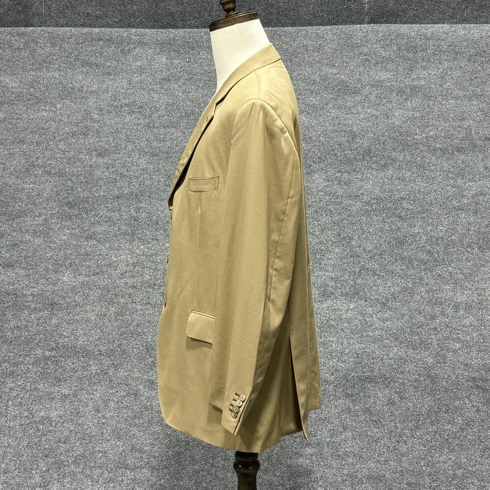 Sean John Blazer Mens 46R Tan Wool 3 Button Notch Lapel Double Vent Sport Coat
